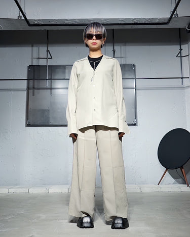 【KOTONA】<br>POPLIN V NECK SHIRTS