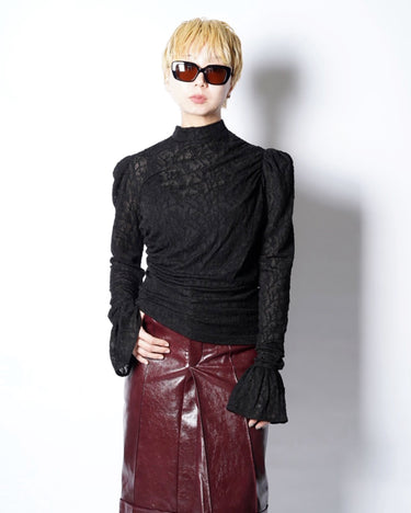 【VIVIANO】<br>Jacquard Drapé Top