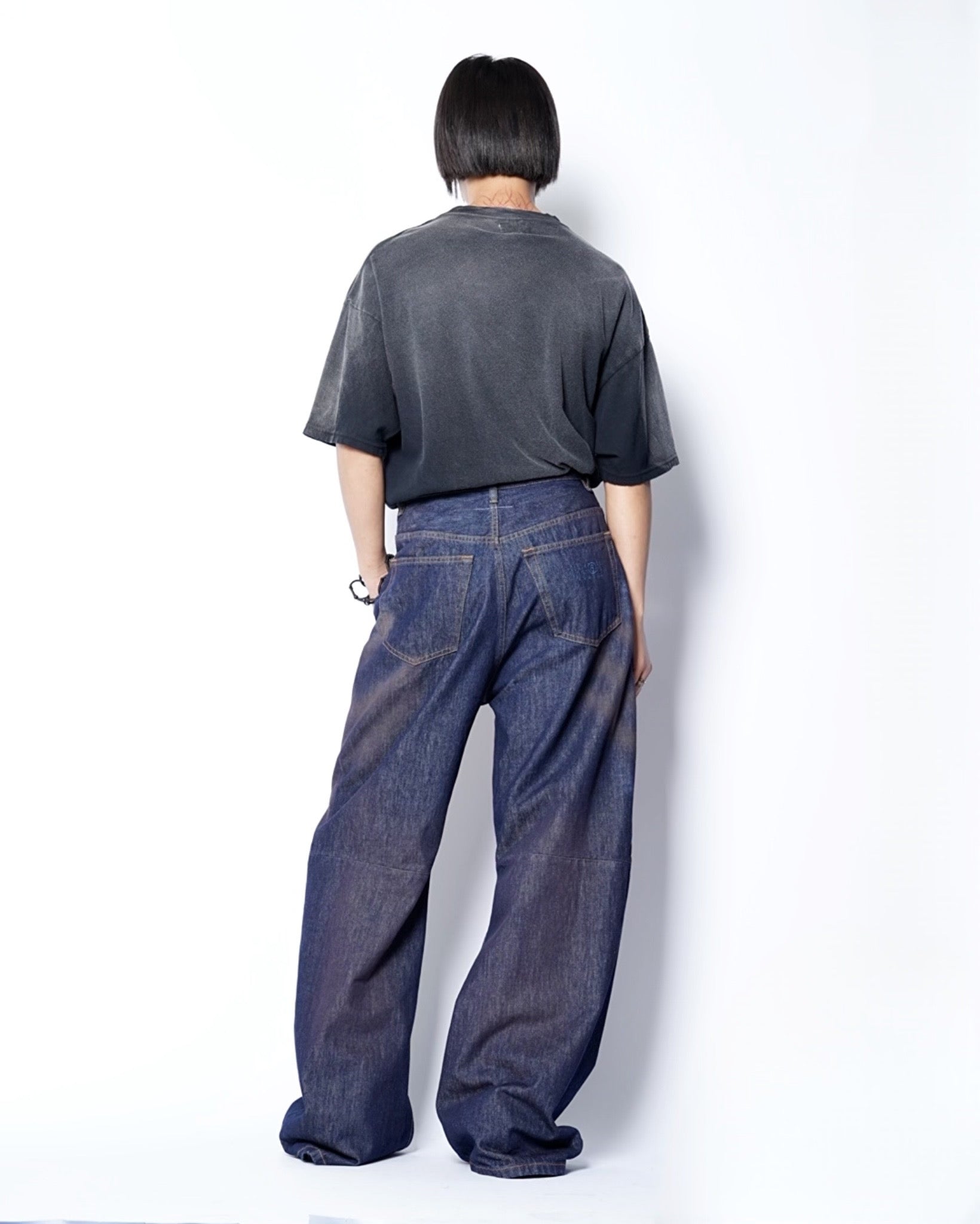MM6】KNEE TUCK DENIM PANTS-Amanojak.