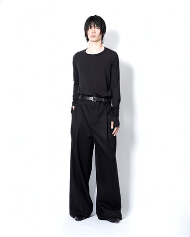 受注生産アイテム<br>【WT.】<br>OUT-TUCK WIDE SLACKS (WOOL)