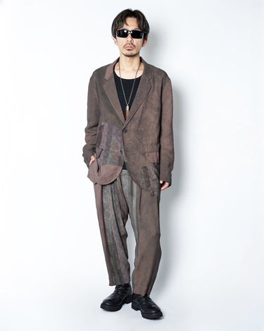 【ZIGGY CHEN】<br>ASYMMETRIC PRINTED<br>PATCHWORK BLAZER