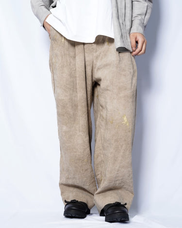 【ZIGGY CHEN】<br>GOLD LEAF DROP-CROTCHED TROUSERS