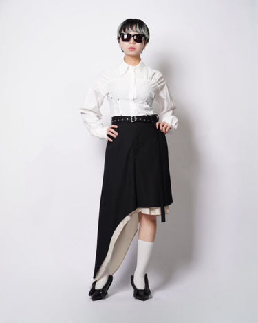 【SATORU SASAKI】<br>DOUBLE LAYERED MINI SKIRT