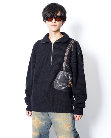 8.15(sat) 10:00 Launch<br>【doublet】<br>TROMPE L’OEIL EMBROIDERY HALF ZIP KNIT