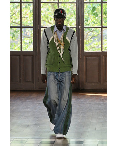27SS予約受付中<br>【JUNYA WATANABE MAN】<br>× Needles SIDE LINE DENIM PANTS