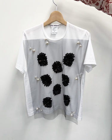 27SS予約受付中<br>【JUNYA WATANABE】<br>TULLE/EMBROIDERY TEE
