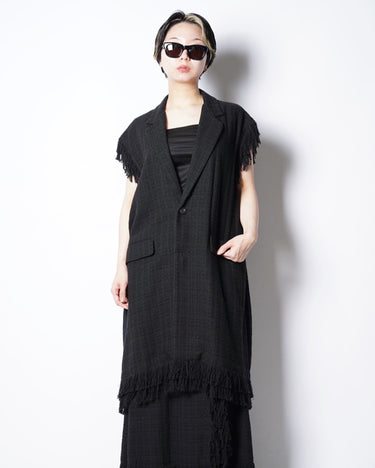 【08sircus】<br>Summer tweed<br>sleeveless<br>long jacket