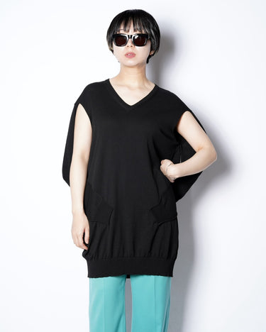 【MM6】<br>"TROMPE L'OEIL" SLEEVELESS JERSEY