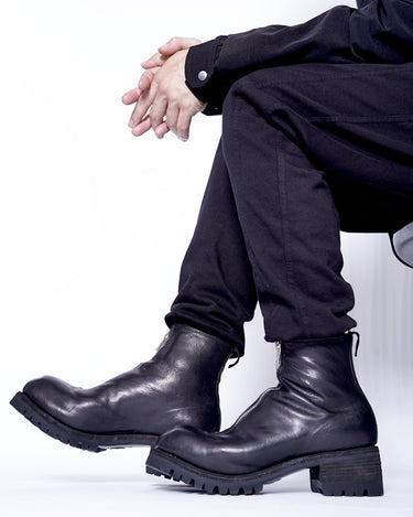 予約受付中<br>【GUIDI】<br>-PL1V- FRONT ZIP BOOTS HORSE FULL GRAIN with VIBRAM SOLE
