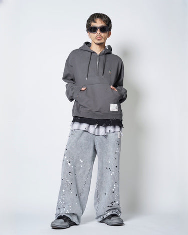【Maison MIHARA YASUHIRO】<br>TRIPLE LAYERED HALF ZIP HOODIE