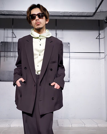 【OVERCOAT】<br>DROPPED SHOULDER TOP<br>WITH HOOD