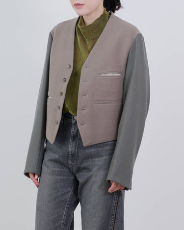 イベント期間限定アイテム<br>(9月19日～27日まで)<br>【ANTHEM A】<br>KNIT MELTON VEST JACKET