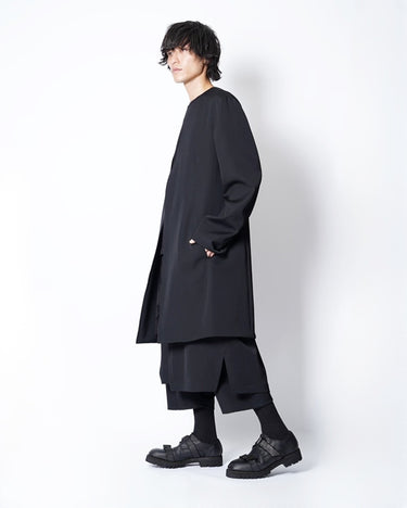 [Yohji Yamamoto POUR HOMME]<br>WOOL GABARDINE NO COLLAR JACKET