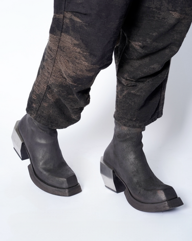 【POLLACKI】<br>No.39 HAND DYED REVERSE HORSE LEATHER METAL HEEL BOOTS