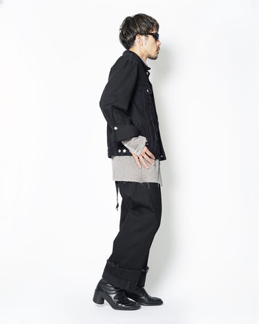 【MARINA YEE】<br>"DEAN JACK" REWORKED DENIM JACKET (BLACK)