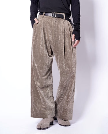 【ZIGGY CHEN】<br>VELVET WIDE-LEG TROUSERS