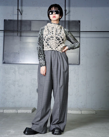 UNISEX<br>【TARO HORIUCHI】<BR>WAIST GATHERED WIDE PANTS