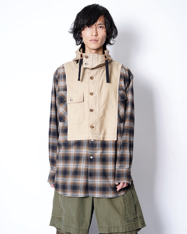 【kolor】<br>HOOD DOCKING CHECK SHIRTS