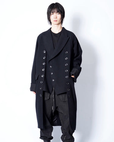 【Yohji Yamamoto POUR HOMME】<br>AIRY MOSSER RAGLAN COAT