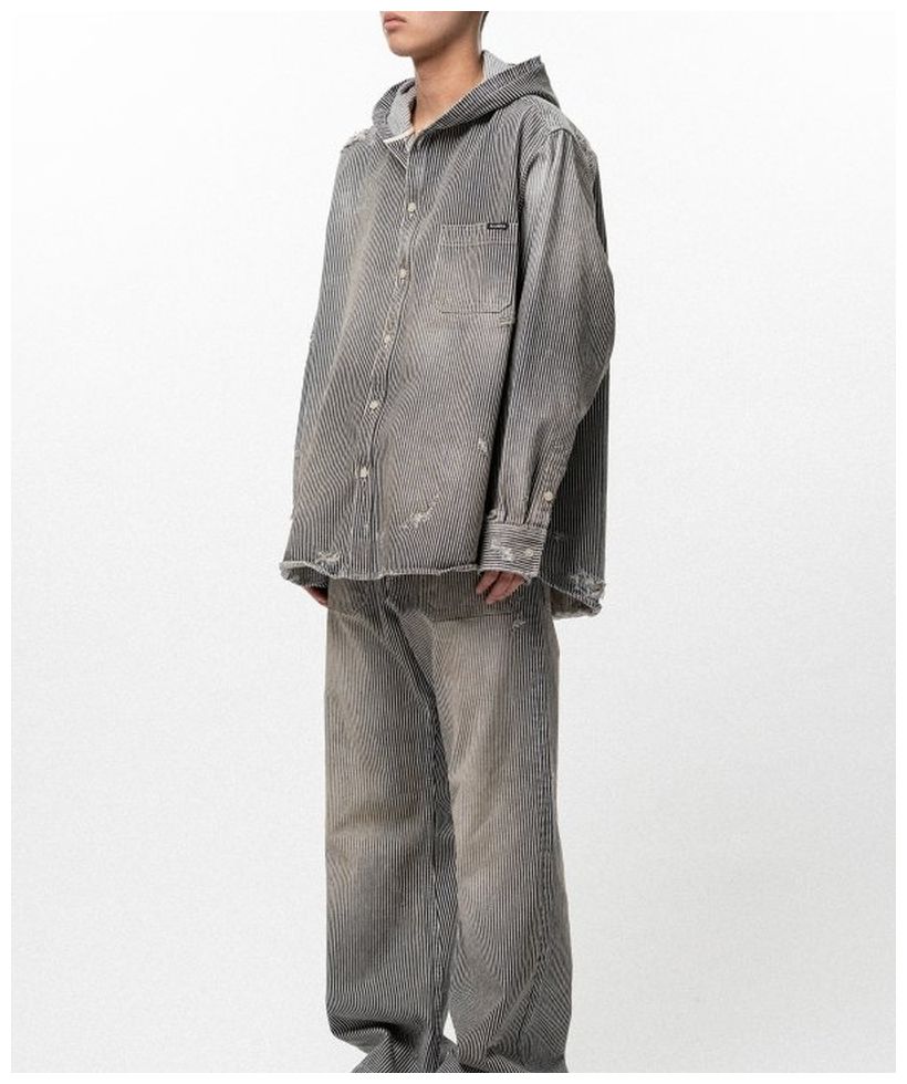 トップス KAMIYA Hooded Hickory Shirt KAMIYA】Hooded Hickory Shirt- Amanojak.