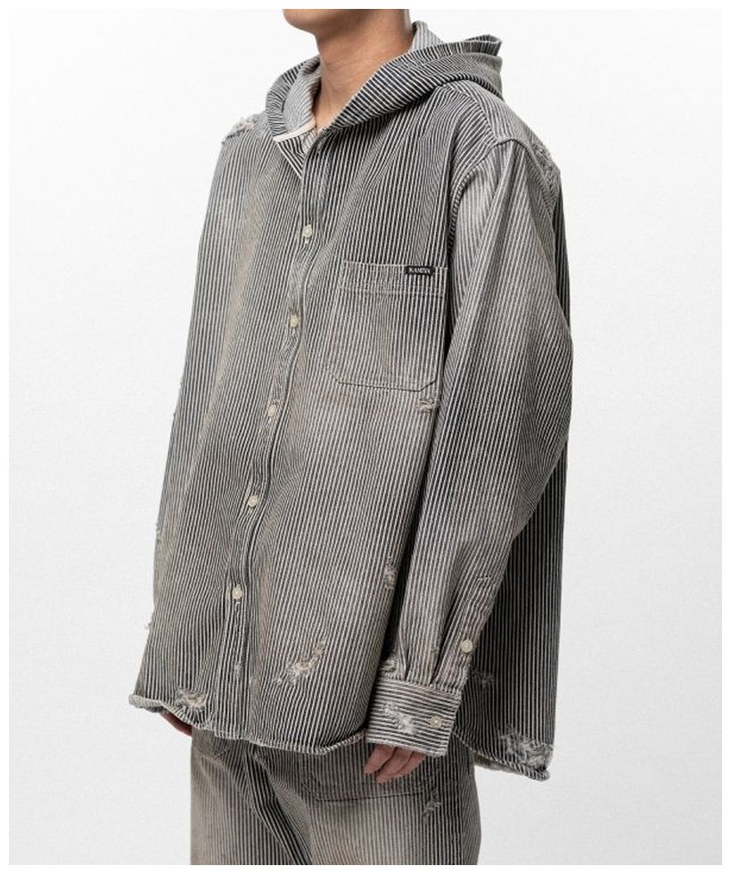 トップス KAMIYA Hooded Hickory Shirt KAMIYA】Hooded Hickory Shirt- Amanojak.