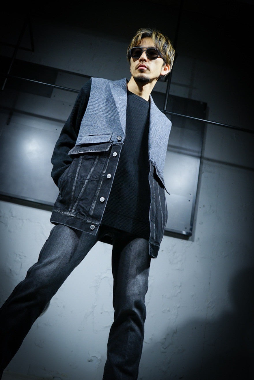 SUBLATIONS】DENIM DOCKING TAILORED VEST