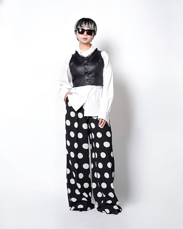 【JUNYA WATANABE】<br>POLYESTER SATIN DOT PANTS