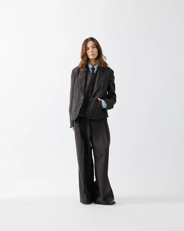 SUBLATIONS】 ROUGH WOOL 3TUCK BAGGY TROUSERS .15 Amanojak.