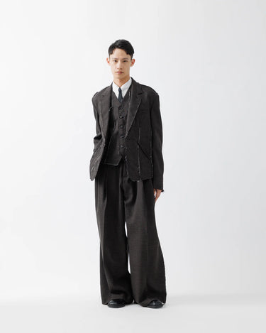 SUBLATIONS】 ROUGH WOOL 3TUCK BAGGY TROUSERS .15 Amanojak.