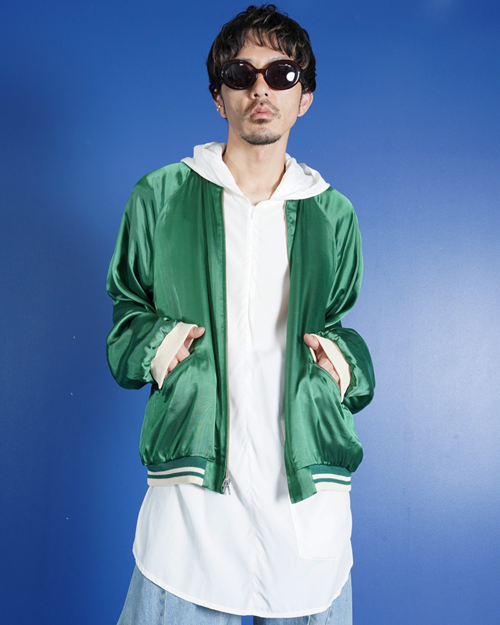 TOGA ARCHIVES】RAYON SATIN SOUVENIR JACKET-Amanojak.