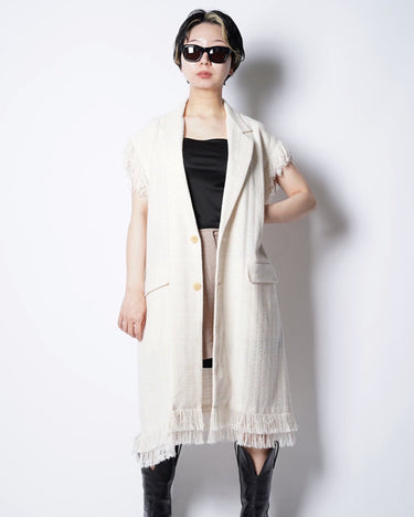 【08sircus】<br>Summer tweed<br>sleeveless<br>long jacket