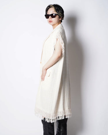 【08sircus】<br>Summer tweed<br>sleeveless<br>long jacket