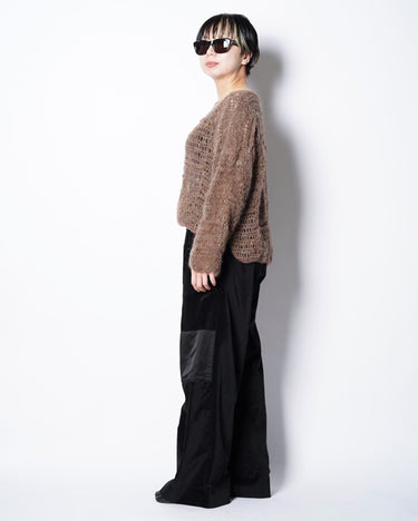 【KOTONA】<br>ブロックメッシュ<br>ハンドメイドニット