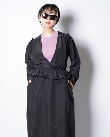 【KOTONA】<br>FRILL V NECK DRESS