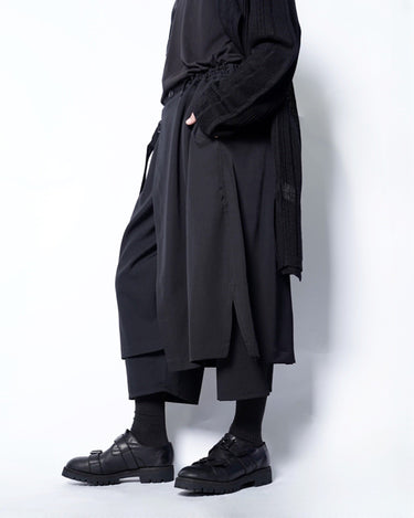 【Yohji Yamamoto POUR HOMME】<br>WOOL GABARDINE STANDARD WRAP PANTS