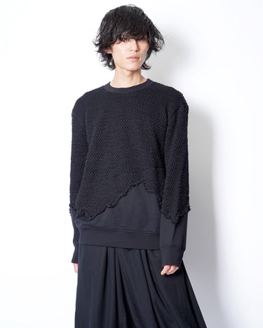 【MAHITO MOTOYOSHI】<br>LOW GAUGE KNIT SWITCHING PULLOVER