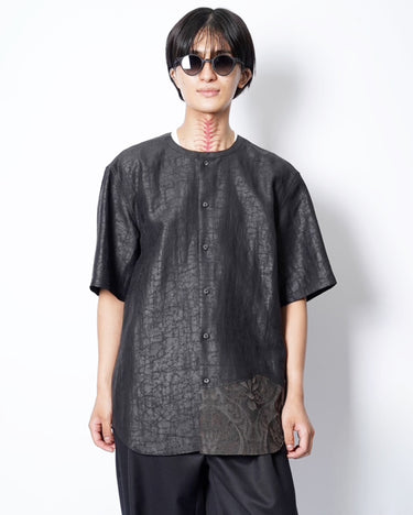 【MAHITO MOTOYOSHI】<br>"DOROZOME" COLLAR LESS SHIRTS