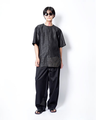 【MAHITO MOTOYOSHI】<br>"DOROZOME" COLLAR LESS SHIRTS