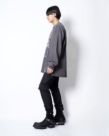 [Maison MIHARA YASUHIRO]<br>EMBELLISHED DISTRESSED LONG SLEEVES TEE