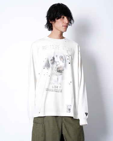 [Maison MIHARA YASUHIRO]<br>EMBELLISHED DISTRESSED LONG SLEEVES TEE