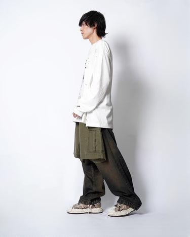 [Maison MIHARA YASUHIRO]<br>EMBELLISHED DISTRESSED LONG SLEEVES TEE