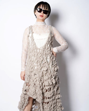 【KAKAN】<BR>HAND SPUN NO SLEEVE DRESS