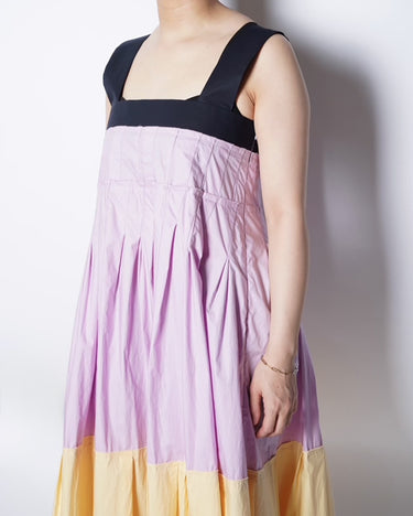 [Plan C]<br>Color Block<br>Long Camisole Dress