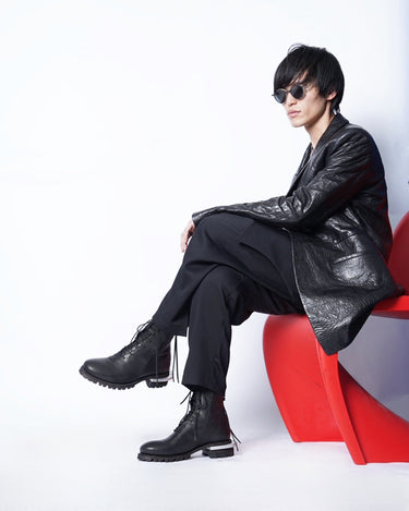 【prasthana】<br>p|p BALMORAL BACK ZIP_茶芯HORSE/STACKED METAL HEEL (PP-002)