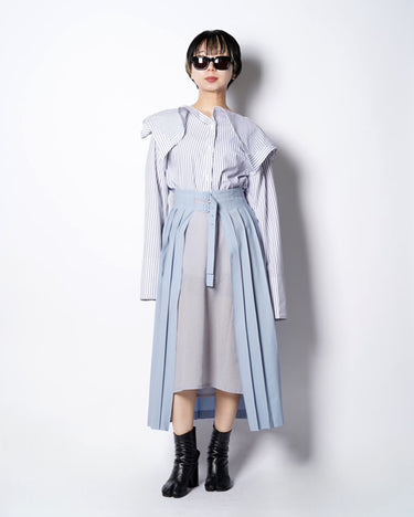 【TARO HORIUCHI】<BR>Layerd Pleated Skirt
