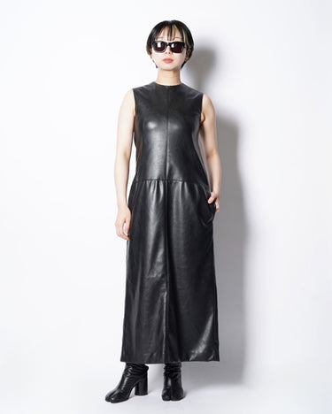 【TARO HORIUCHI】<BR>SLEEVLESS LEATHER DRESS