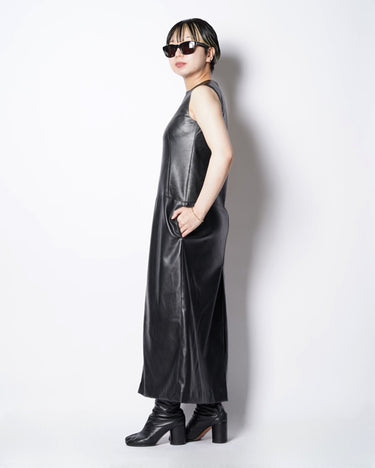 【TARO HORIUCHI】<BR>SLEEVLESS LEATHER DRESS