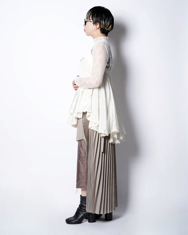 【TARO HORIUCHI】<BR>カットアウト<BR>プリーツスカート