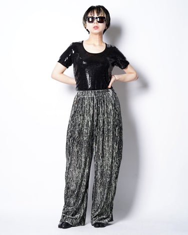 【TARO HORIUCHI】<BR>PRINTED GATHER WIDE PANTS