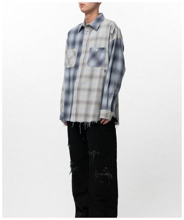 【KAMIYA】<br>Repaired Crazy Check Shirt